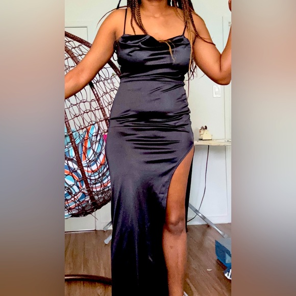 Forever 21 Gray Ruched Cowl Neck Slip Dress - Picture 2 of 3